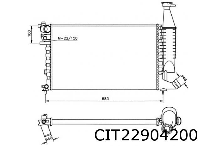 Kühler Berlingo 1,1+Klima, 14+16 +/- Klima 10.98-