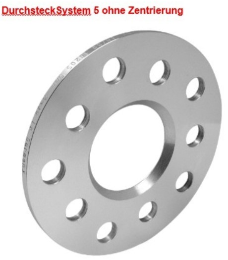 Distanzscheibe 03mm 5x100+112-57.1 aus Alu mit Durchsteck-Ausf. System 5 *
