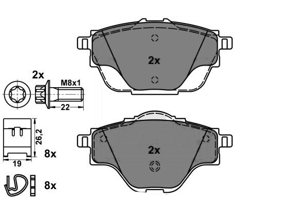 Bremsklötze C4 Picasso II / 308 II / 3008 (P84) / 5008 (P87) hinten