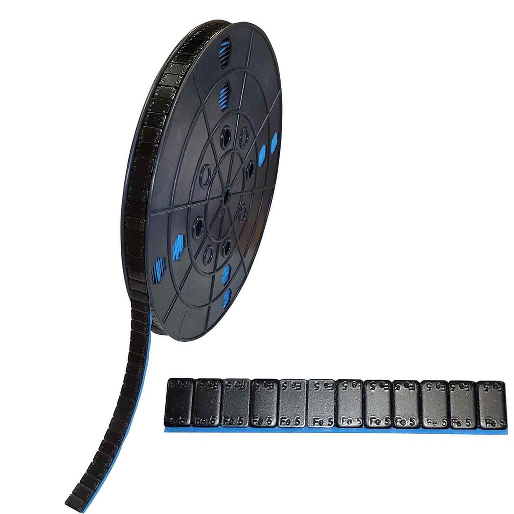 Adhesive weight black roll of 6kg (5g) steel plastic coated with finger lip