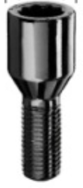 Radschraube M14x1.5 Kegel 60° SW-Stern L-28 schwarz