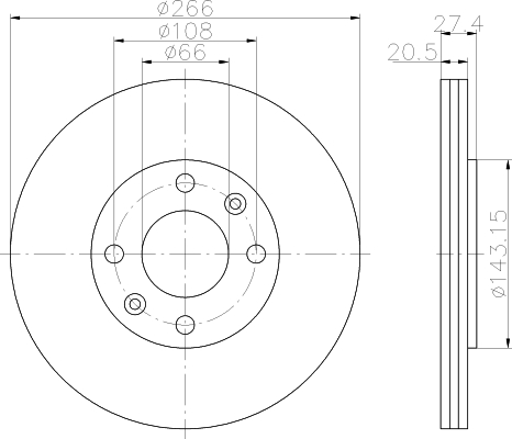 PSA -11/01 (1.6i-16V/1.8i/1.8i-16V/1.9i-16V/2.0i/2.0i-16V/1.8D/1.9D/1.9TD/2.0HDi) Brake Disc