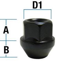 Bullone M14x1,5 SW19 aprire nero