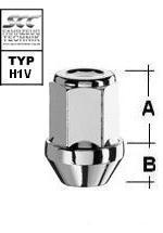 Lug nut closed M12x1.5 Conical 60° SW--19 L--34 silver