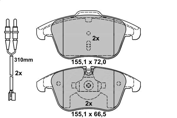 Pastiglie freni anteriore C5 08- 1,6,/1,8/2,0 / 407 11/08-(2.0HDi)
