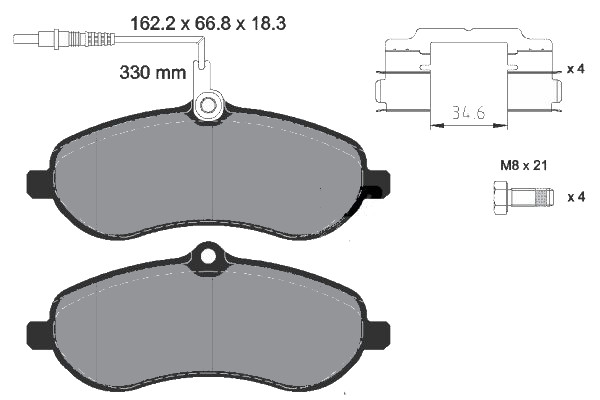 Pastiglie freni anteriore Jumpy / Expert (2.0i/1.6HDi/2.0HDi)