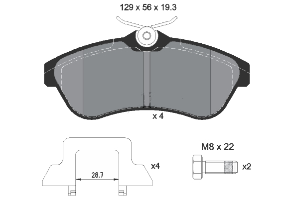 Plaquettes de frein avant C2 / C3 / C3 II (1.4i-16V1.6i-16V/1.4HDi-16V/1.6HDi-16V)