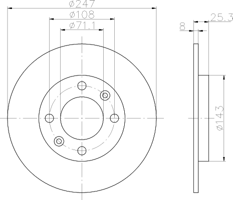 Bremsscheibe BESCHICHTET hinten