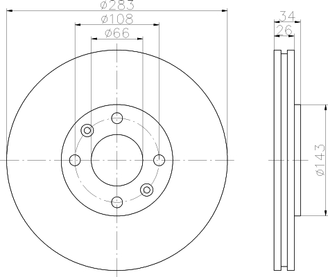 Disque de frein PEINT avant