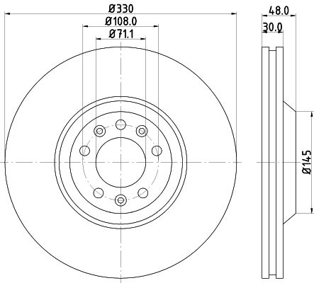 Disque de frien PEINT avant C5 III / C6 / 407 / 607 (3.0i-V6/2.2HDi/2.7HDi)