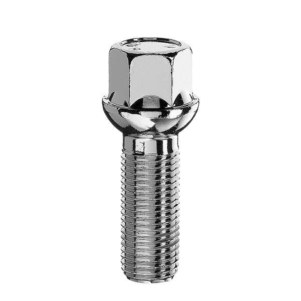 Radschraube M14x1.5 Kugel R13 SW-17 L-30 silber