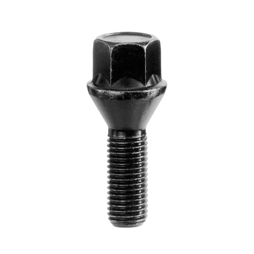 Bullone della ruota M12x1.25 Cono 60° SW-17 L-42 nero