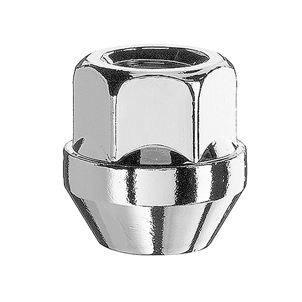 Radmutter M12x1.25 Kegel 60° SW-19  silber offen