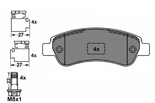 Pastiglie freni HEAVY DUTY posteriore Jumper / Boxer (2.2HDi/3.0HDi)
