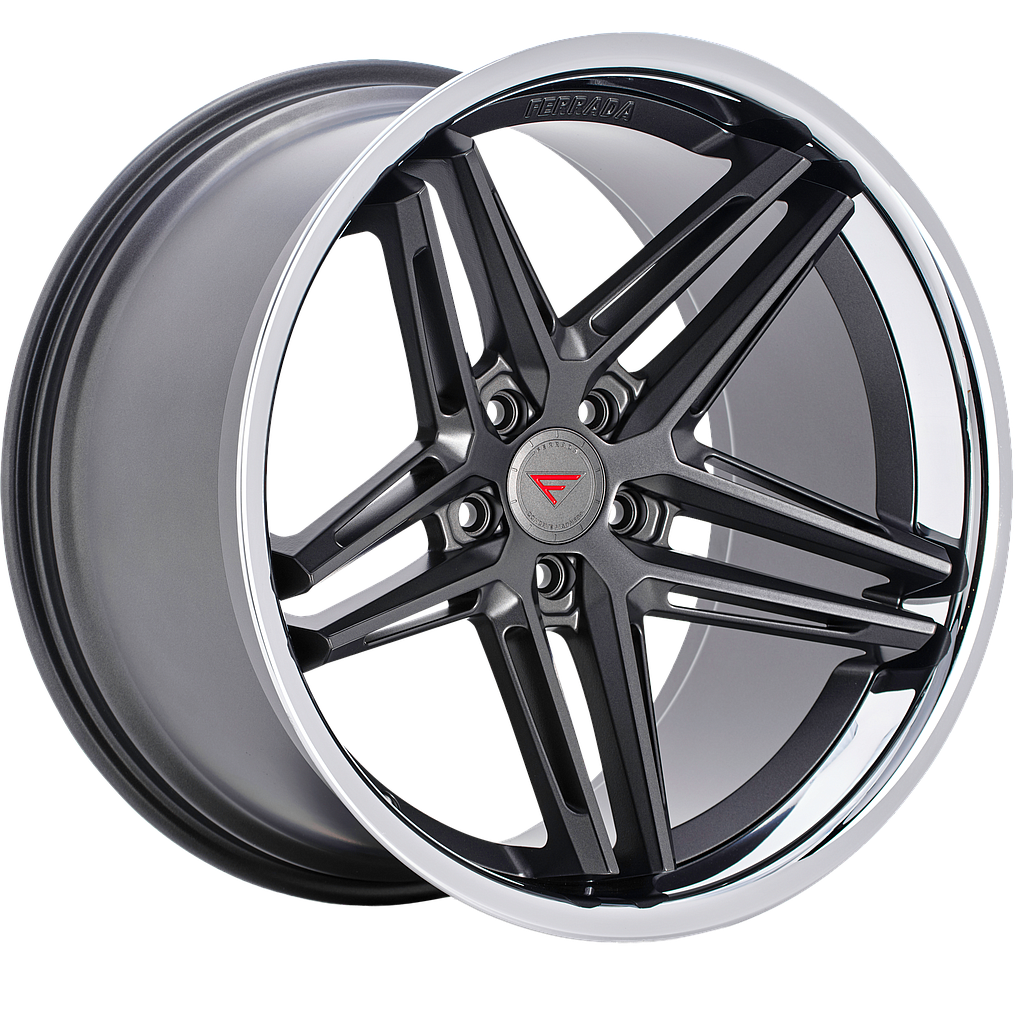 FERRADA CM1 Matte Graphite / Chrome Lip 8.5x19 72.6 60° Kegel