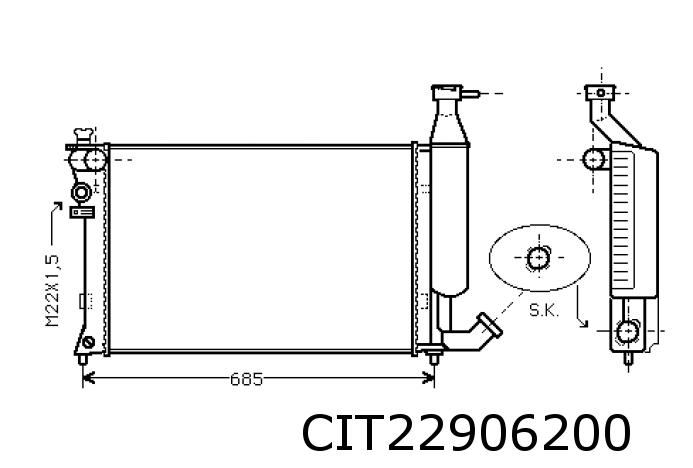 Kühler (Bajonettsicherung) Berlingo TU3JP/XU7JB bis Org.8025