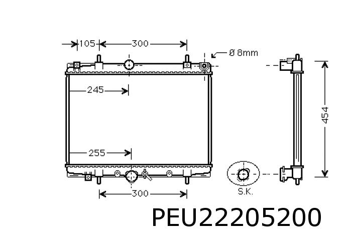 Kühler 406 1.8 16V / 2.0 HDI