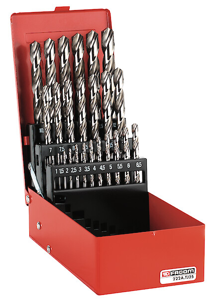 FACOM Sortiment Gefraeste Bohrer Set, 19-Tlg