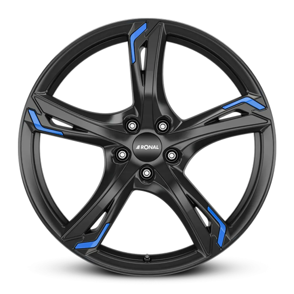 RONAL R62 Blue JET BLACK 8.0x19 ET30 5x112 66.5