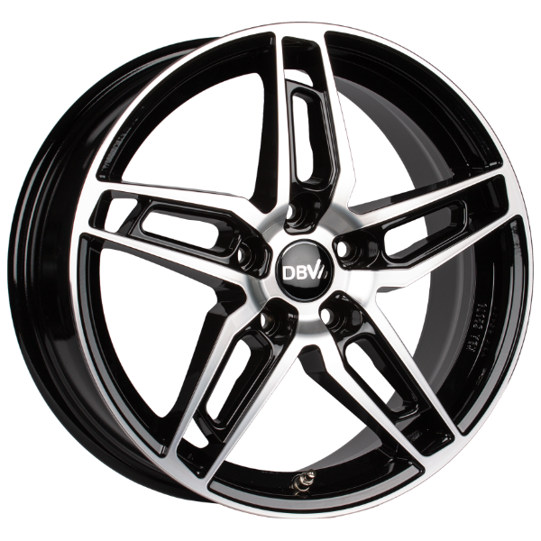 DBV 5DS 005 schwarz glänzend, front poliert 8.0x18 ET40 5x108 70.1
