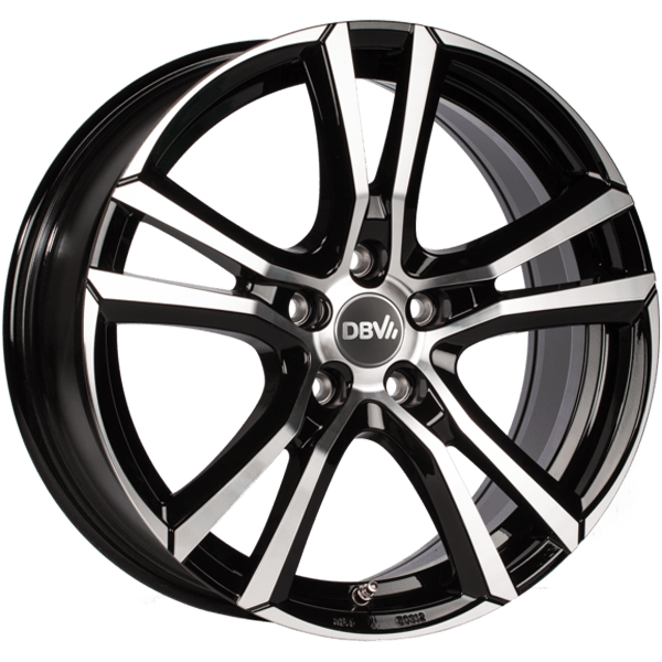 DBV Andorra schwarz glänzend, front poliert 6.5x16 ET40 5x100 63.3