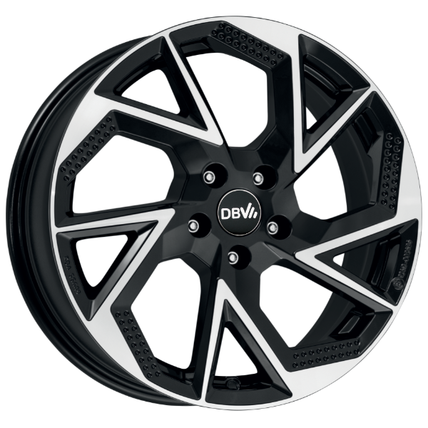DBV Napoli AP dark schwarz glänzend, front poliert 7.5x18 ET50 5x112 66.6