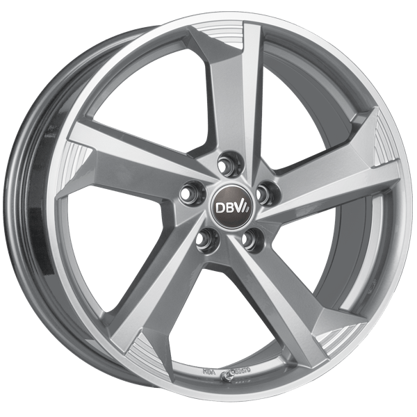 DBV Torino III hyper silber, front poliert 7.5x17 ET45 5x108 70.1