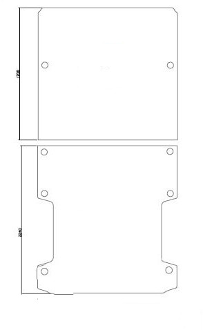 Pianale in legno, 2-pezzi L3 Jumper / Boxer / Ducato 2006- avec 2 portes coulissantes