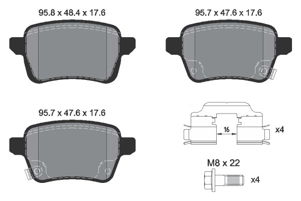 Plaquettes de frein arrière BREMBO