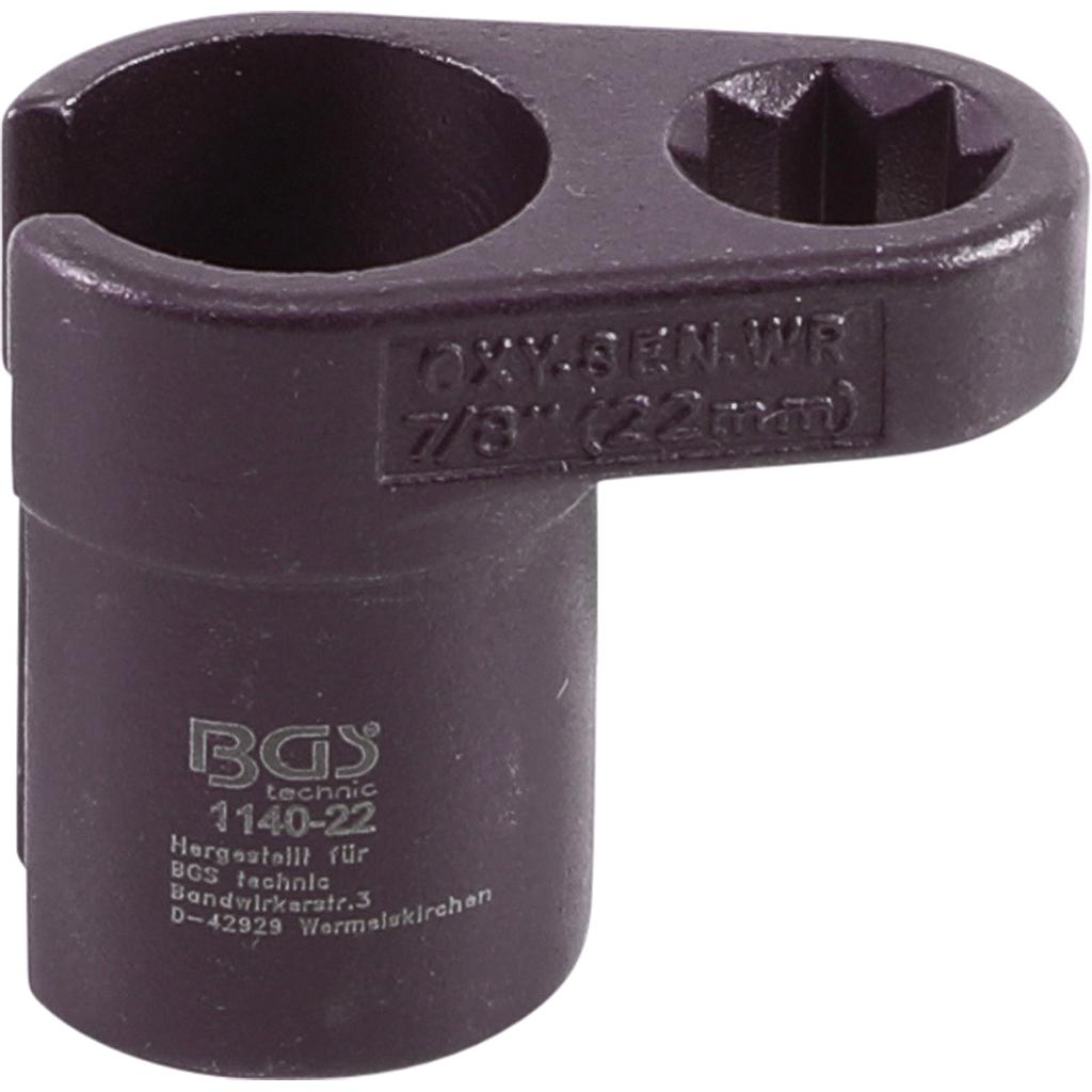 Lambdasonden-Einsatz | abgewinkelt | Antrieb Innenachtkant 12,5 mm (1/2&quot;) | SW 22 mm | Schlitz 11 mm