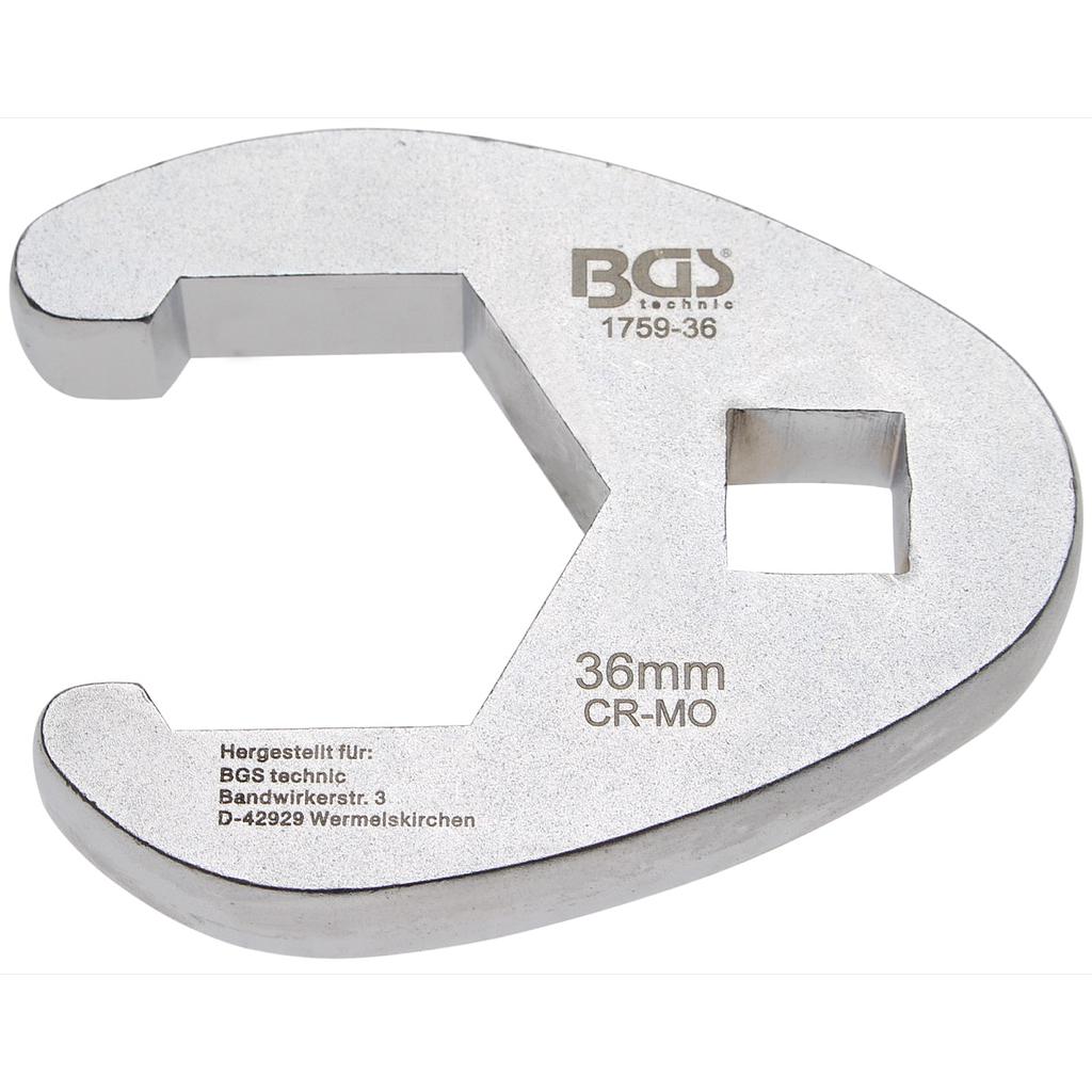 Hahnenfußschlüssel | Antrieb Innenvierkant 12,5 mm (1/2&quot;) | SW 36 mm