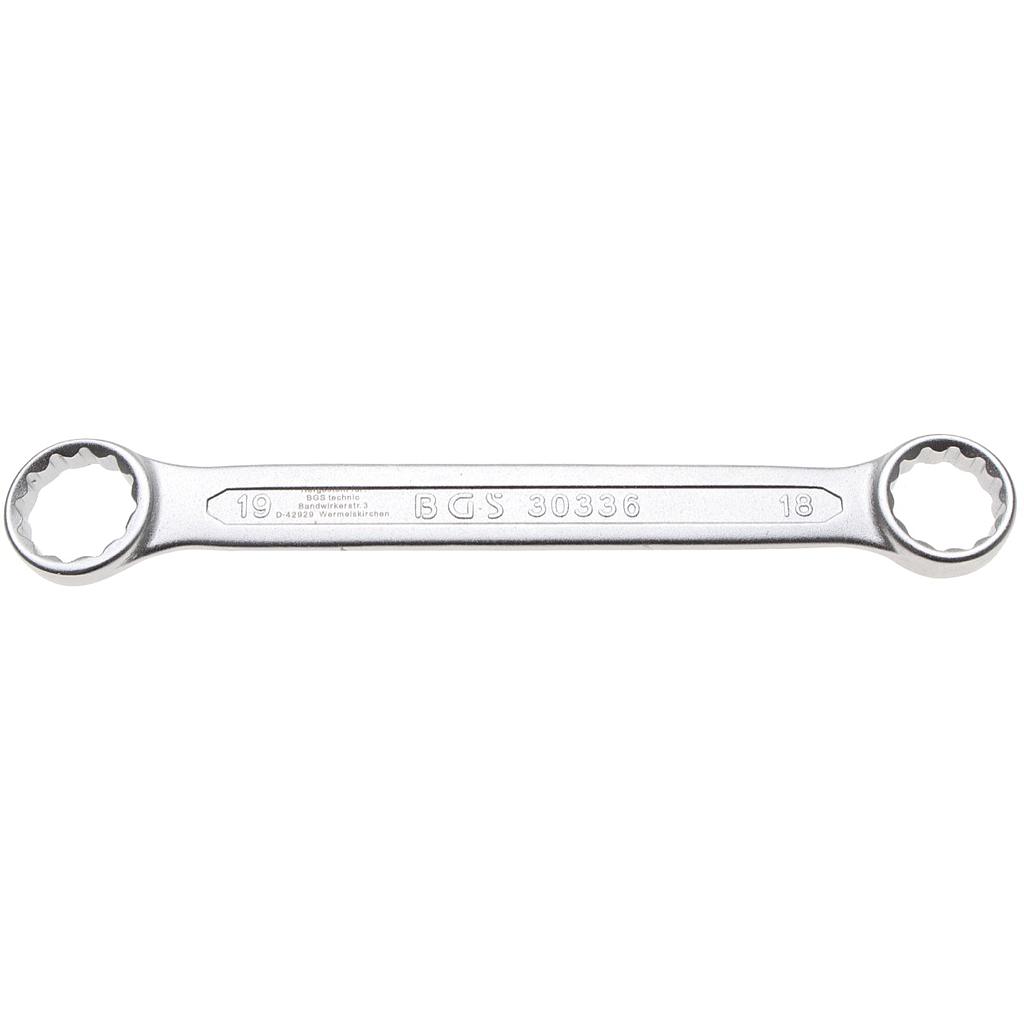 Doppel-Ringschlüssel | extra flach | SW 18 x 19 mm
