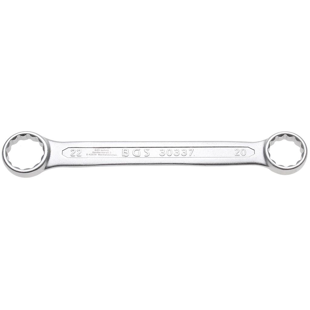 Doppel-Ringschlüssel | extra flach | SW 20 x 22 mm