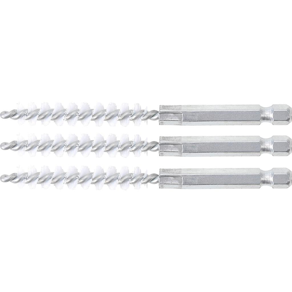 Nylonbürste | 9 mm | Antrieb Aussensechskant 6,3 mm (1/4") | 3-tlg.