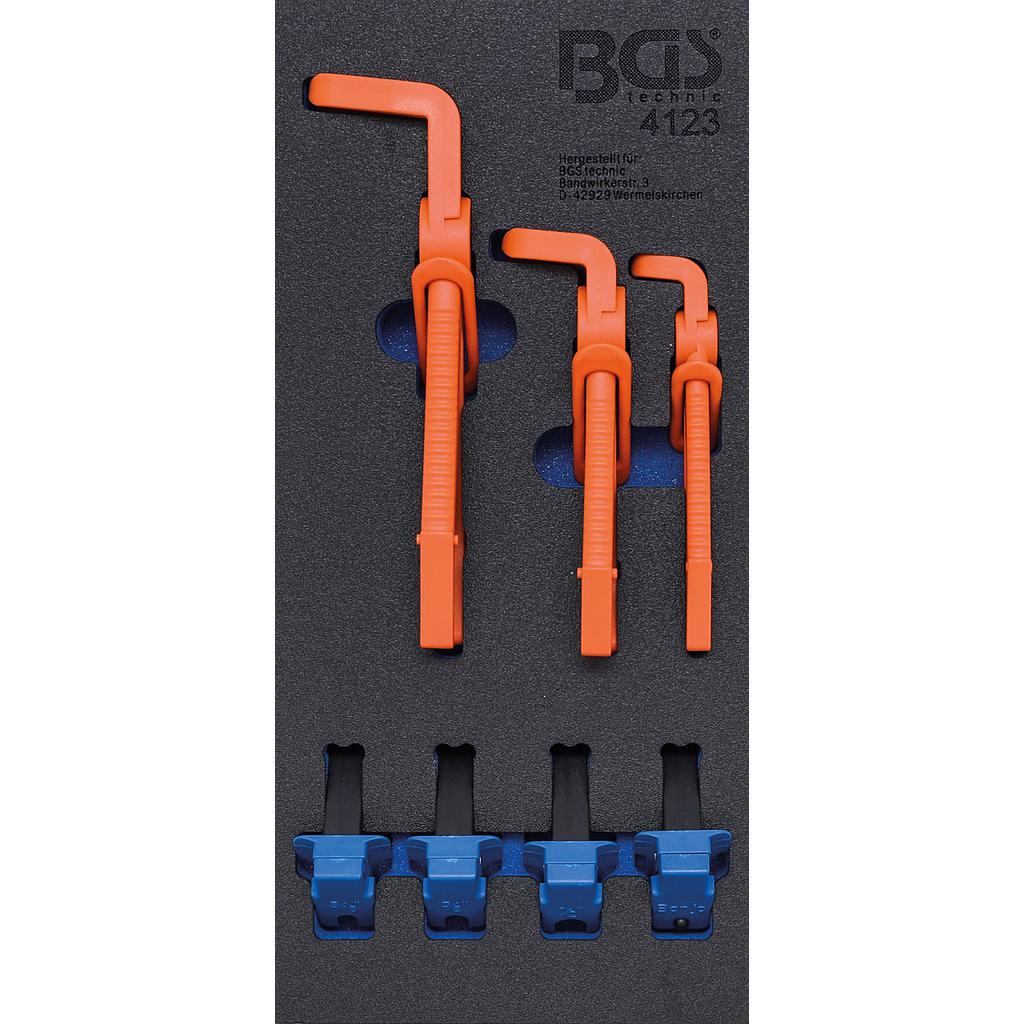 Werkstattwageneinlage 1/3: Schlauch-Abklemmzangen abgewinkelt | 7-tlg.