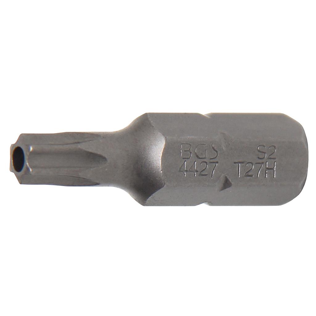 Bit | Länge 30 mm | Antrieb Aussensechskant 8 mm (5/16&quot;) | T-Profil (für Torx) mit Bohrung T27