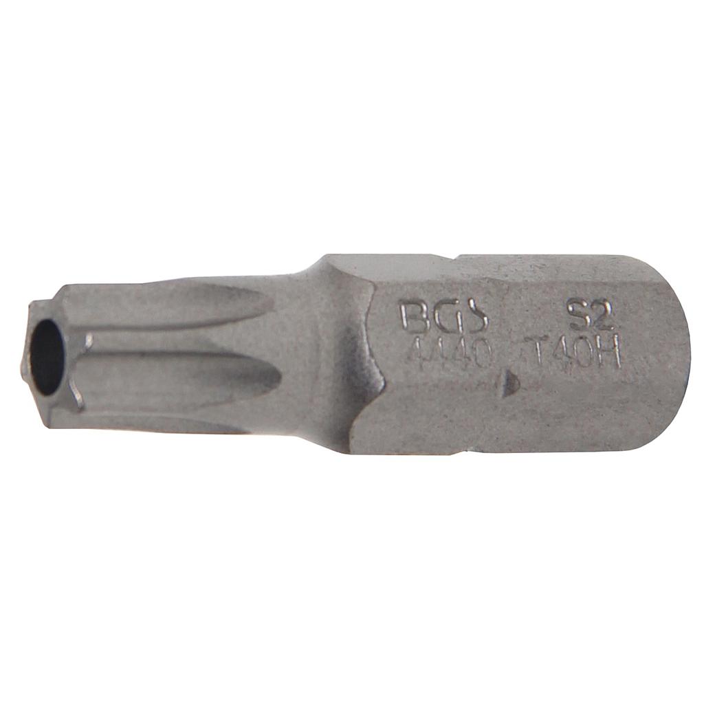 Bit | Antrieb Aussensechskant 8 mm (5/16&quot;) | T-Profil (für Torx) mit Bohrung T40