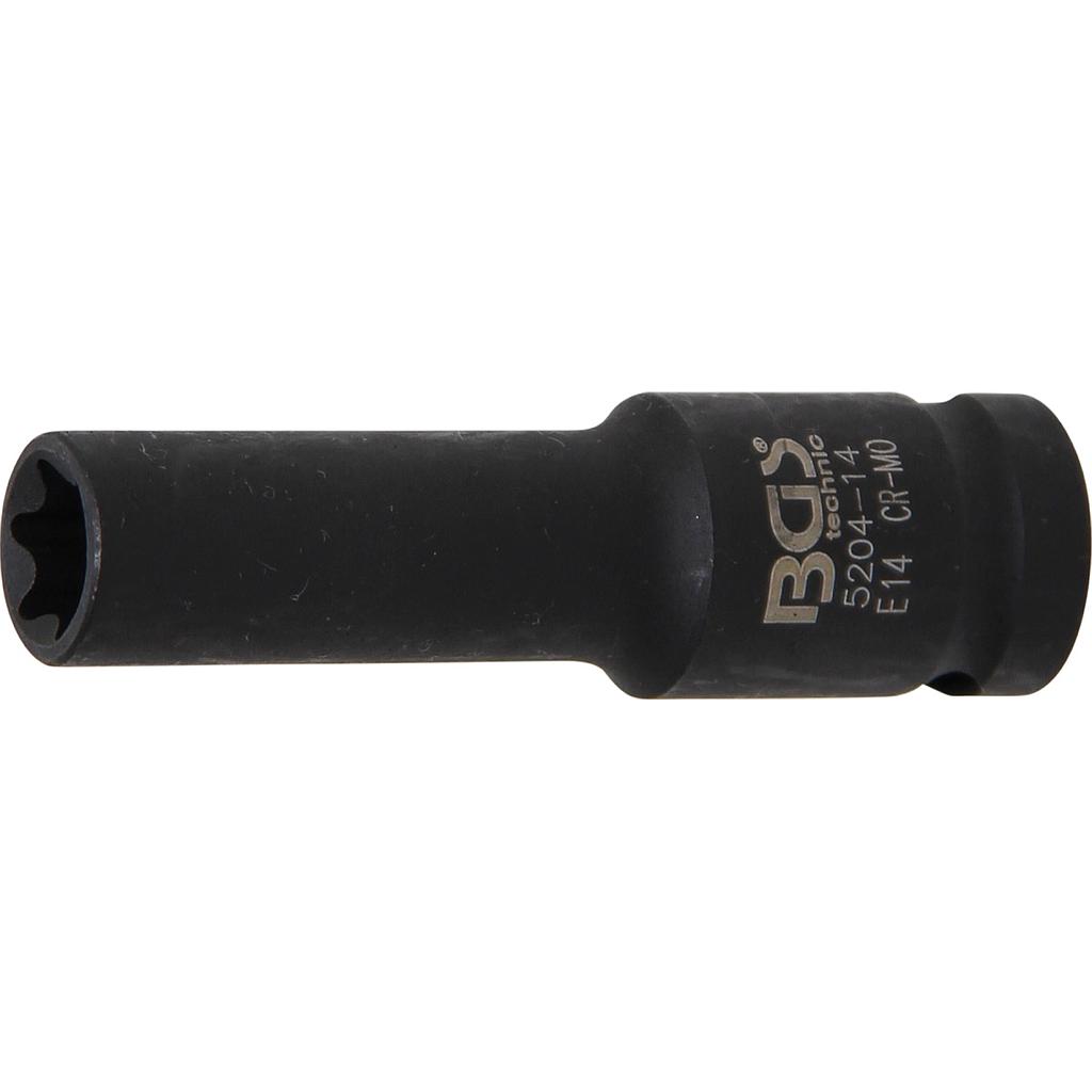 Kraft-Steckschlüssel-Einsatz E-Profil, tief | Antrieb Innenvierkant 12,5 mm (1/2") | SW E14