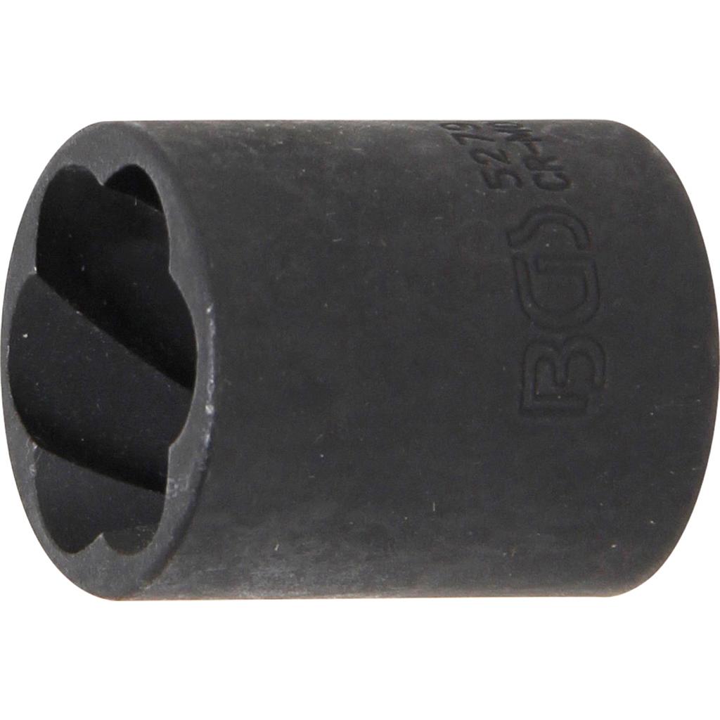 Spiral-Profil-Steckschlüssel-Einsatz / Schraubenausdreher | Antrieb Innenvierkant 10 mm (3/8&quot;) | SW 19 mm