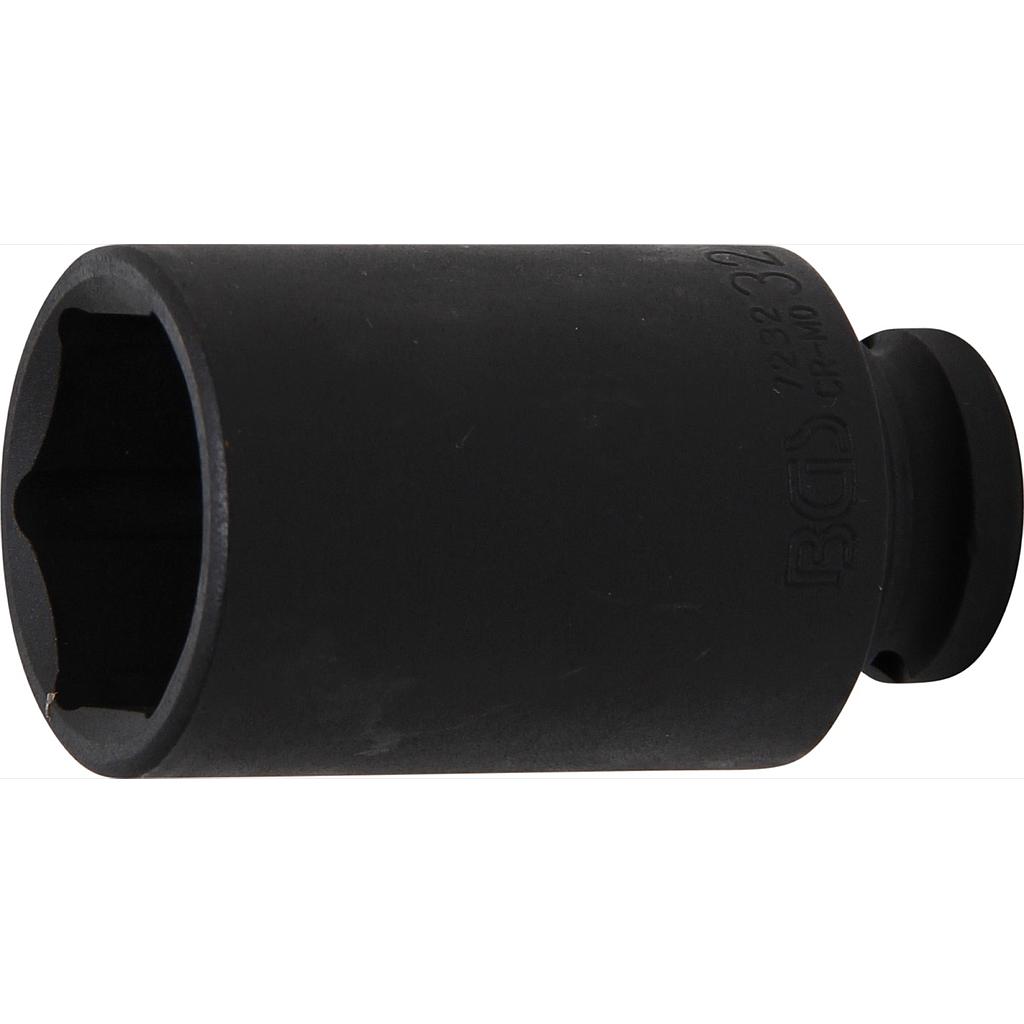 Kraft-Steckschlüssel-Einsatz Sechskant, tief | Antrieb Innenvierkant 12,5 mm (1/2&quot;) | SW 32 mm