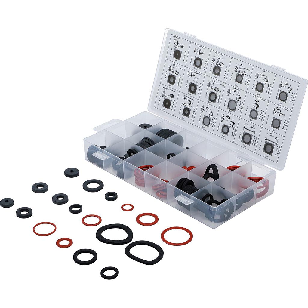 Dichtring-Sortiment | Gummi und Fiberglas | 141-tlg.