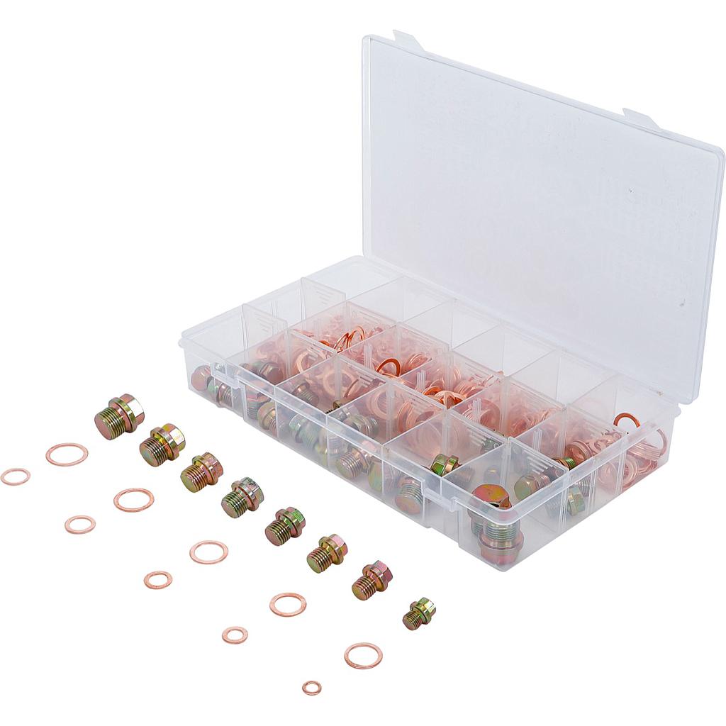 Ölwannenschrauben- und Kupfer-Dichtring-Sortiment | 534-tlg.