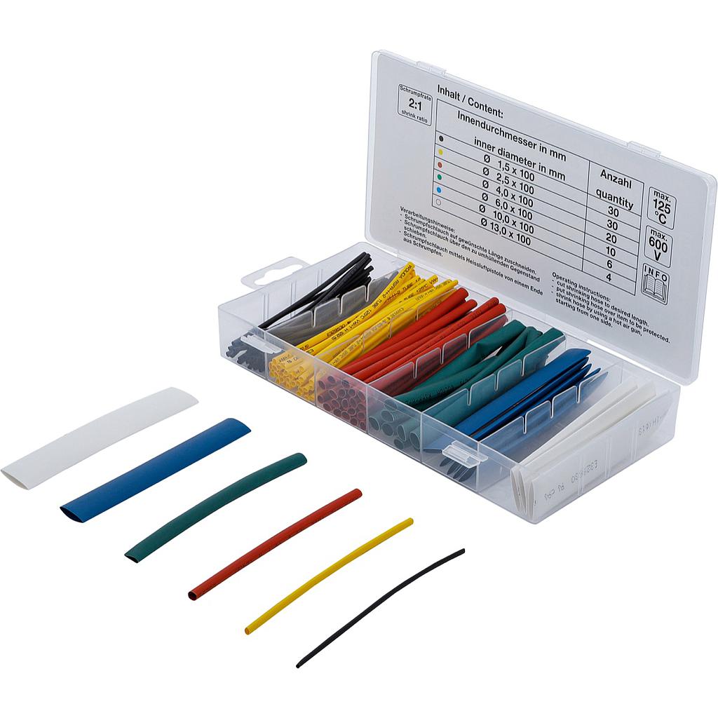 Schrumpfschlauch-Sortiment | farbig | 100-tlg.