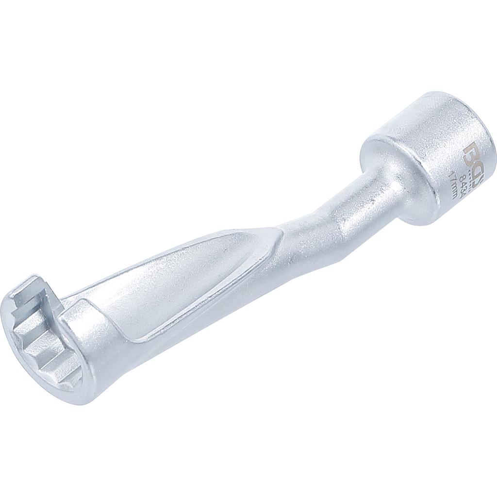 Spezial-Schlüssel für Einspritzleitungen | für BMW, Opel 2.5TD, Mercedes-Benz | Antrieb 12,5 mm (1/2&quot;) | SW 17 mm