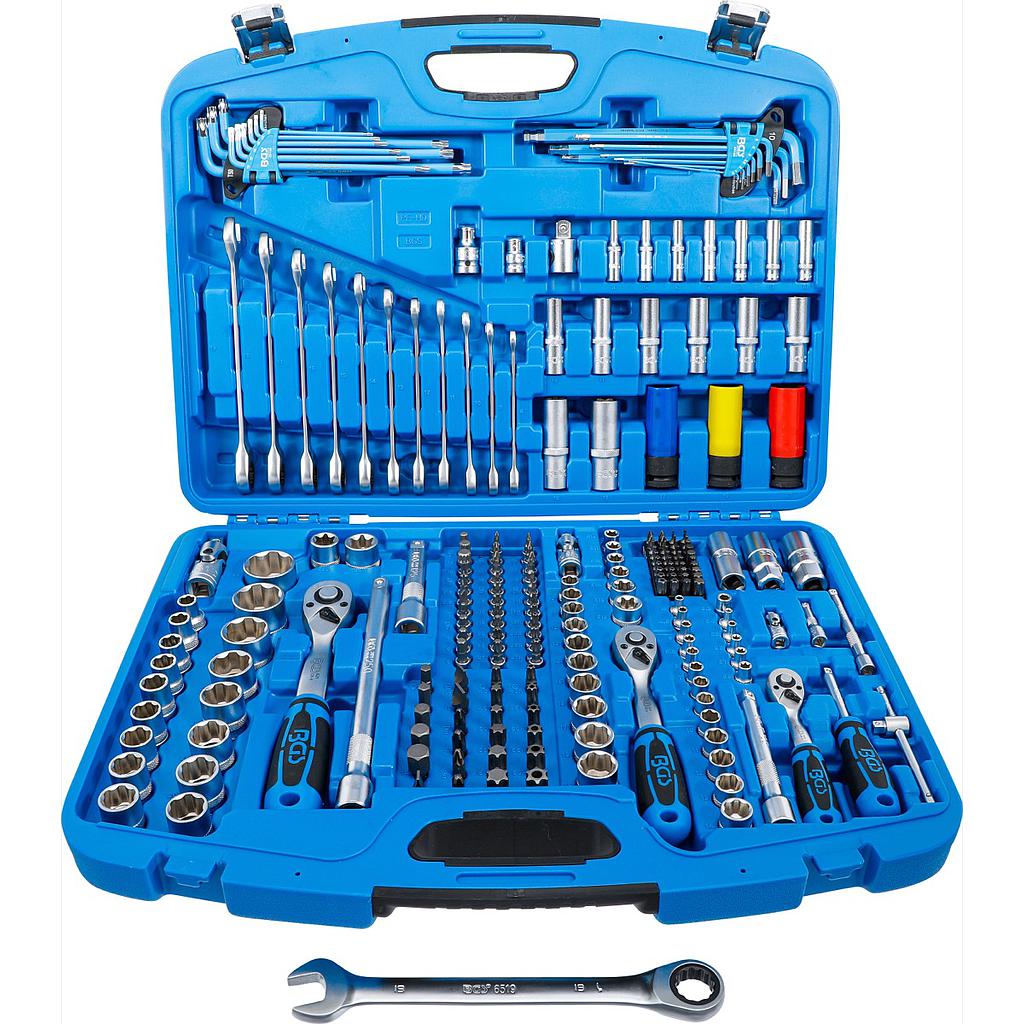 Steckschlüssel-Satz Wellenprofil | Antrieb 6,3 mm (1/4&quot;) / 10 mm (3/8&quot;) / 12,5 mm (1/2&quot;) | 218-tlg.