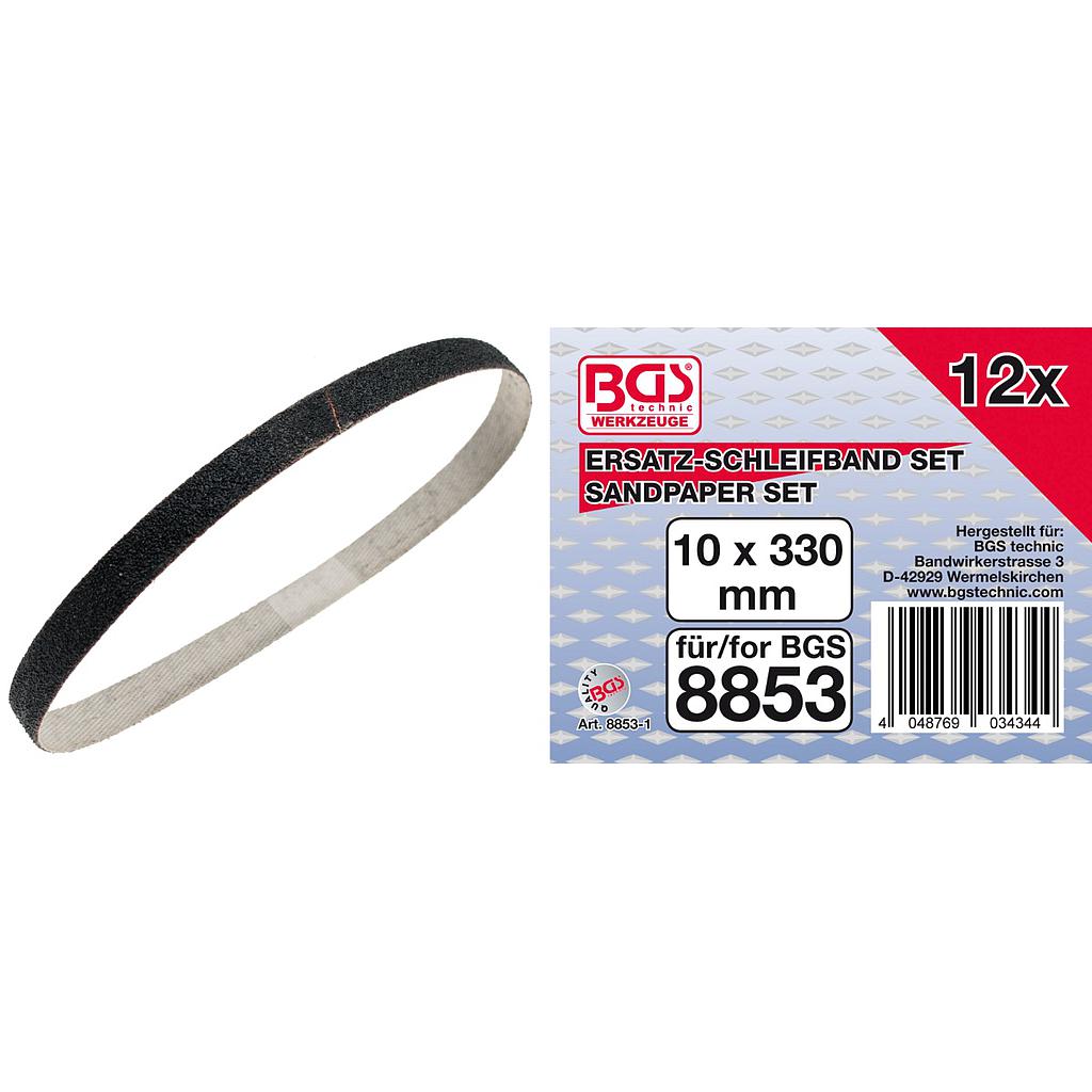 Schleifband | 10 mm x 330 mm | 12 Stück für Art. 8853