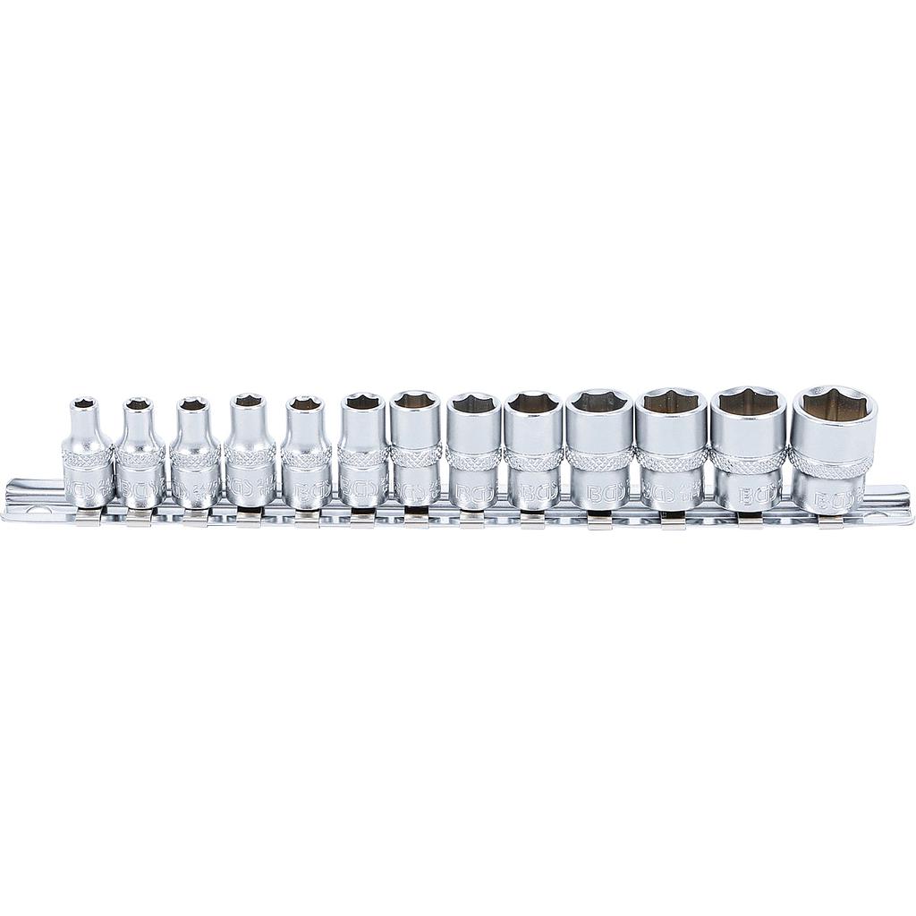 Steckschlüssel-Einsatz-Satz, Sechskant | Antrieb Innenvierkant 6,3 mm (1/4&quot;) | SW 4 - 14 mm | 13-tlg.