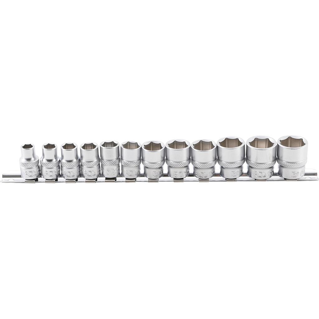 Steckschlüssel-Einsatz-Satz, Sechskant | Antrieb Innenvierkant 10 mm (3/8&quot;) | SW 8 - 19 mm | 12-tlg.