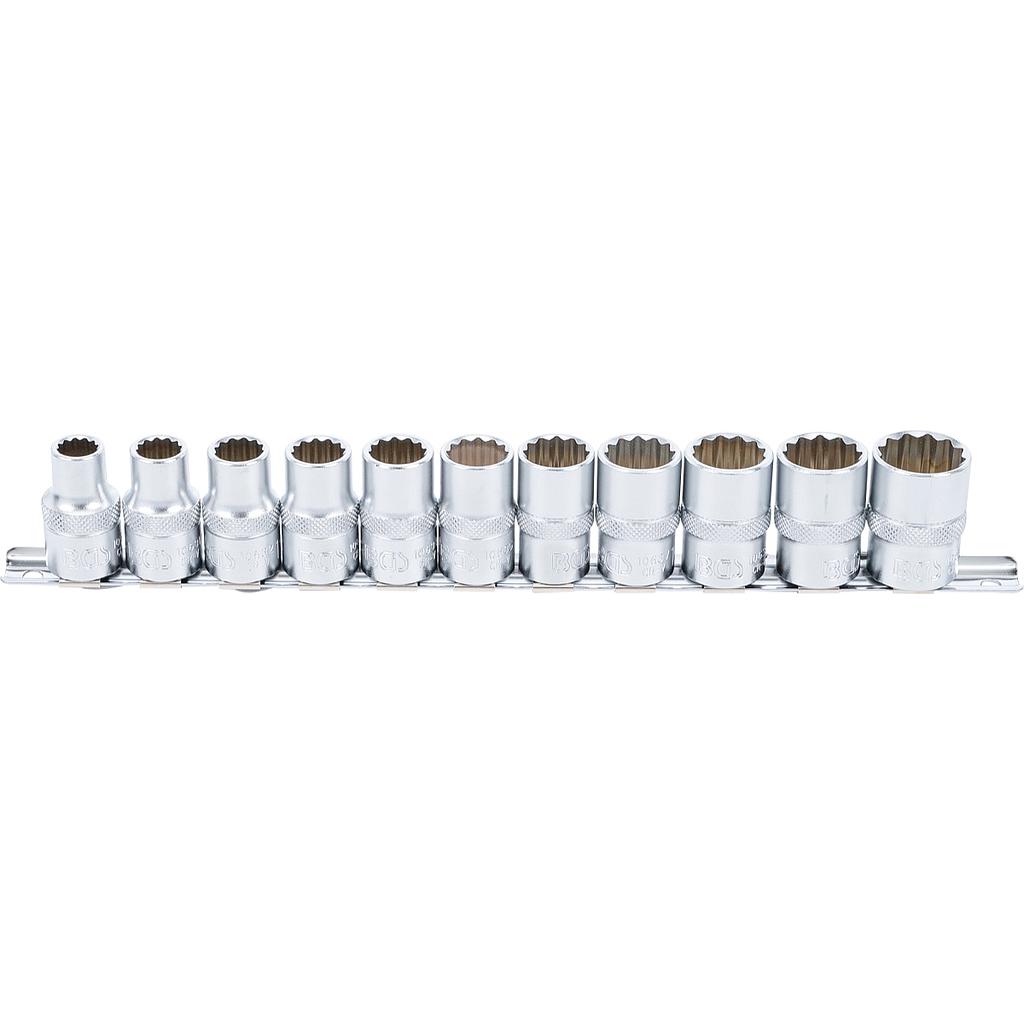 Steckschlüssel-Einsatz-Satz, Zwölfkant | Antrieb Innenvierkant 12,5 mm (1/2&quot;) | SW 10 - 21 mm | 11-tlg.