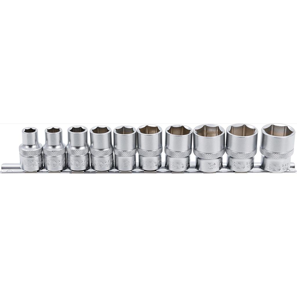 Steckschlüssel-Einsatz-Satz, Sechskant | Antrieb Innenvierkant 12,5 mm (1/2&quot;) | Zollgrößen | 10-tlg.